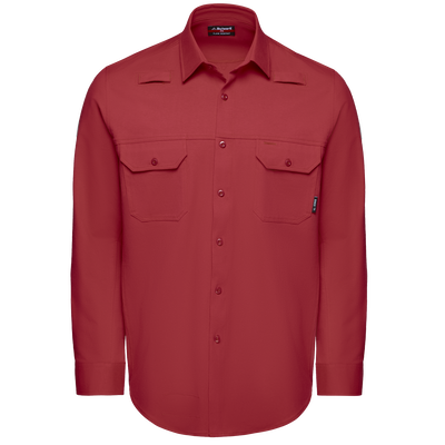 Flex Knit Button Down Work Shirt with Mic Loops