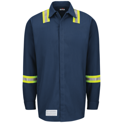 Enhanced Visibility Concealed-Gripper Pocketless Work Shirt