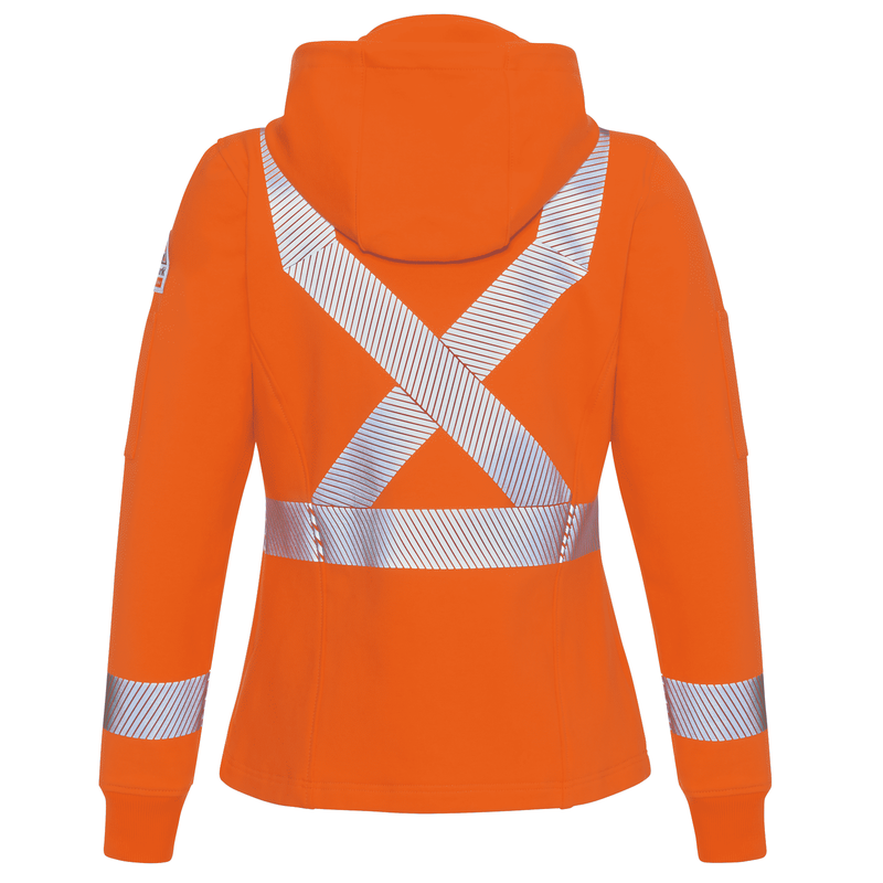 Women's Full Zip Fleece Jacket with Reflective Trim and Detachable Hood image number 1