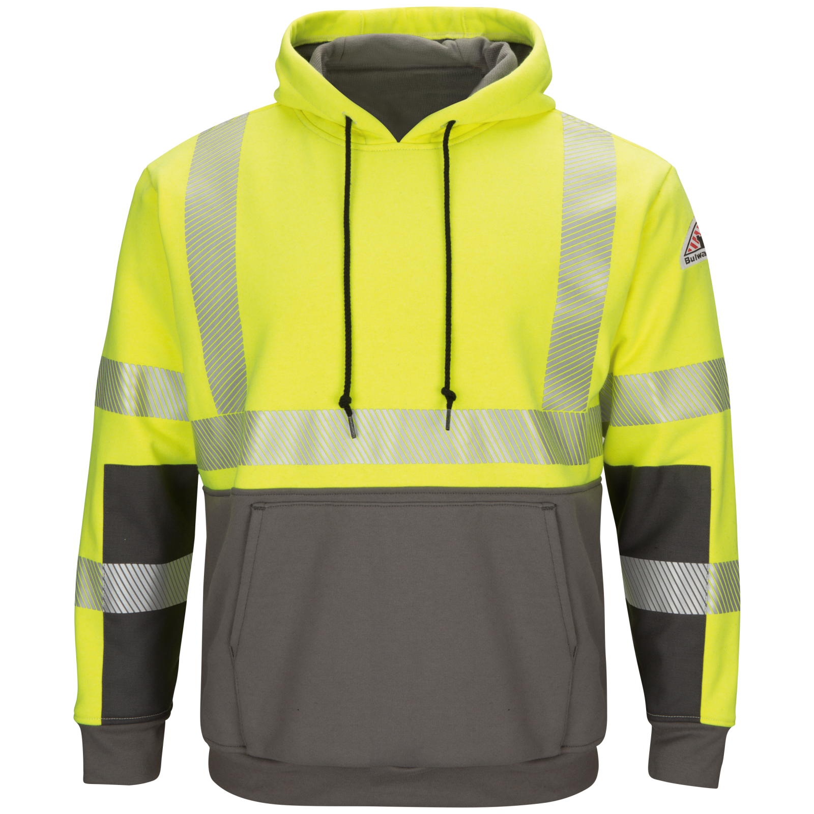 Hi Vis Men Insulated Safety Hoodie Jacket Visibility Zip Coat Sweatshirt Workout 
