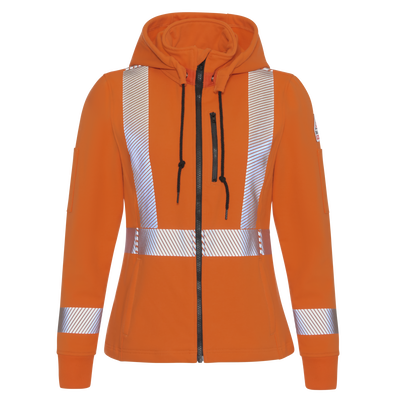 Women's Full Zip Fleece Jacket with Reflective Trim and Detachable Hood