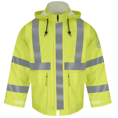 Men's FR Hi-Visibility Rain Jacket with Hood