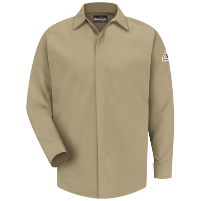 Men's Midweight FR Pocketless Concealed-Gripper Work Shirt