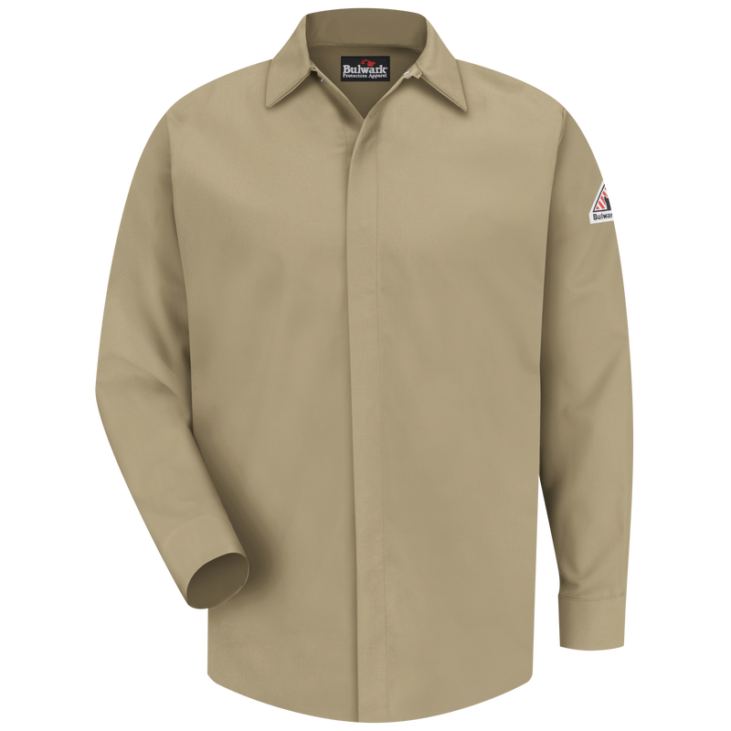 Men's Midweight FR Pocketless Concealed-Gripper Work Shirt image number 0