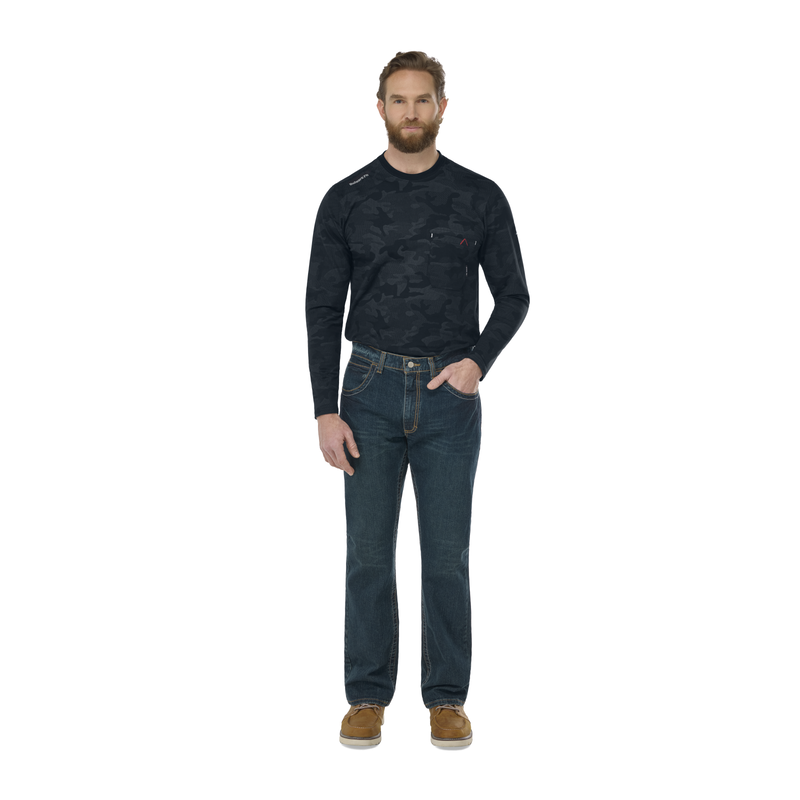 Men's Relaxed Fit Bootcut Jean with Stretch image number 3