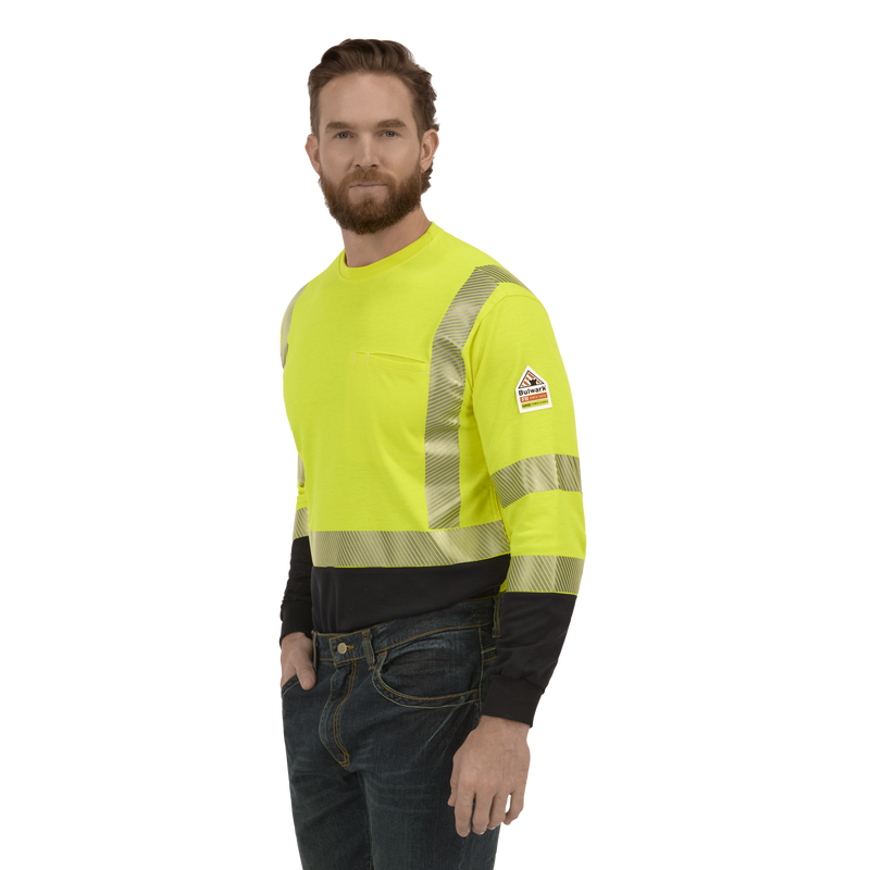 Hi-Visibility Lightweight Colorblock Long Sleeve T-Shirt image number 3