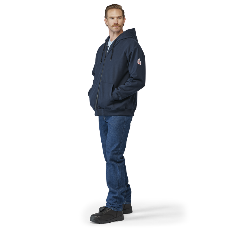 Men's Thermal Lined Zip-Front Hooded Sweatshirt image number 4
