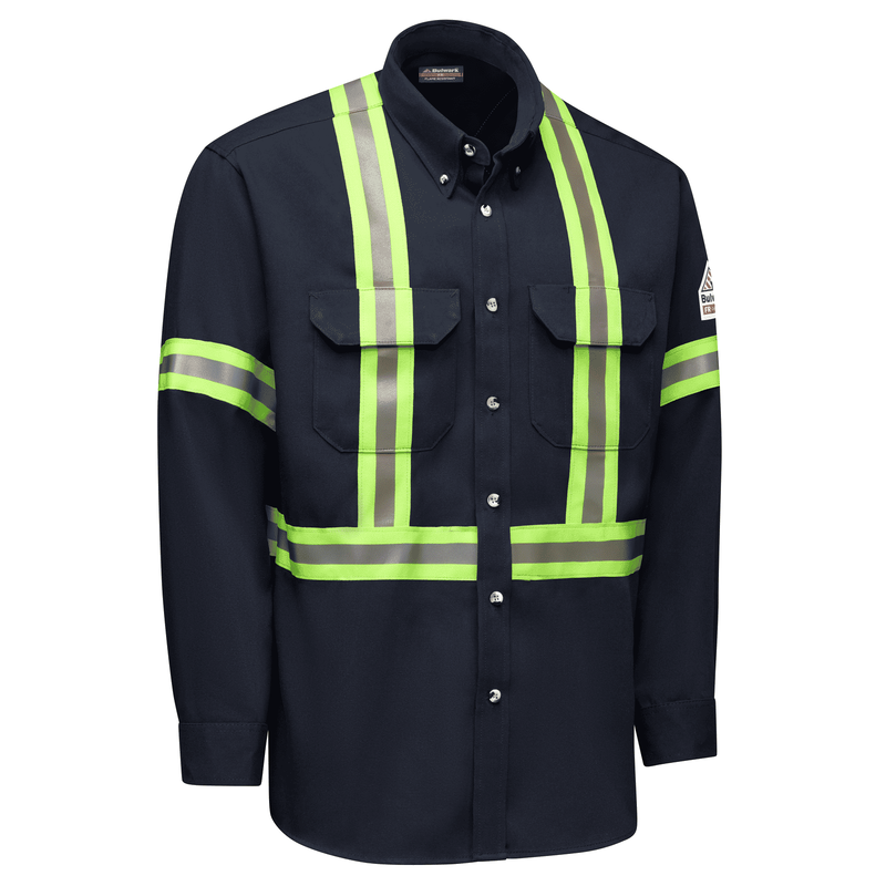 Men's Dress Uniform Shirt with Reflective Trim image number 2