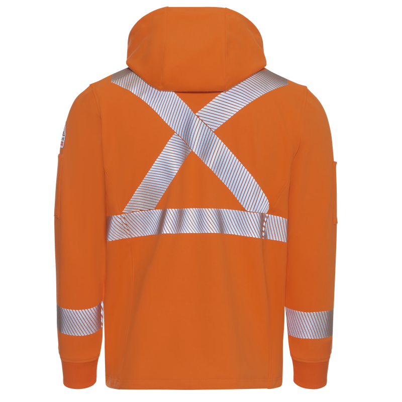 Men's Full Zip Fleece Jacket with Reflective Trim and Detachable Hood image number 1