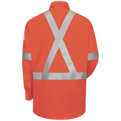 Men's Lightweight Enhanced Visibility Uniform Shirt with Reflective Trim