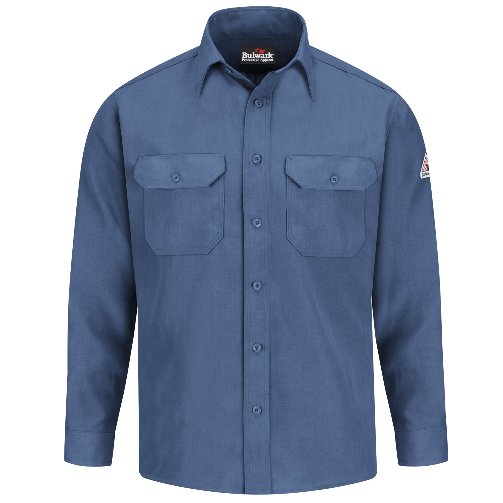 Bulwark Mens Flame Resistant 7 Oz Cotton Work Shirt with Sleeve Vent 