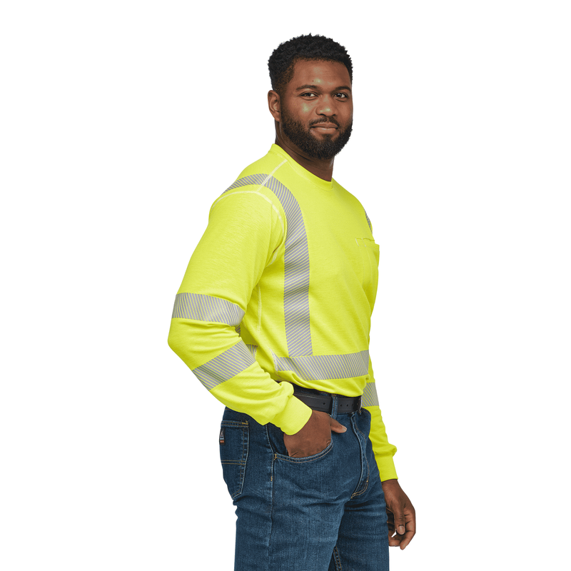 Men's Lightweight FR Hi-Visibility Long Sleeve T-Shirt image number 3