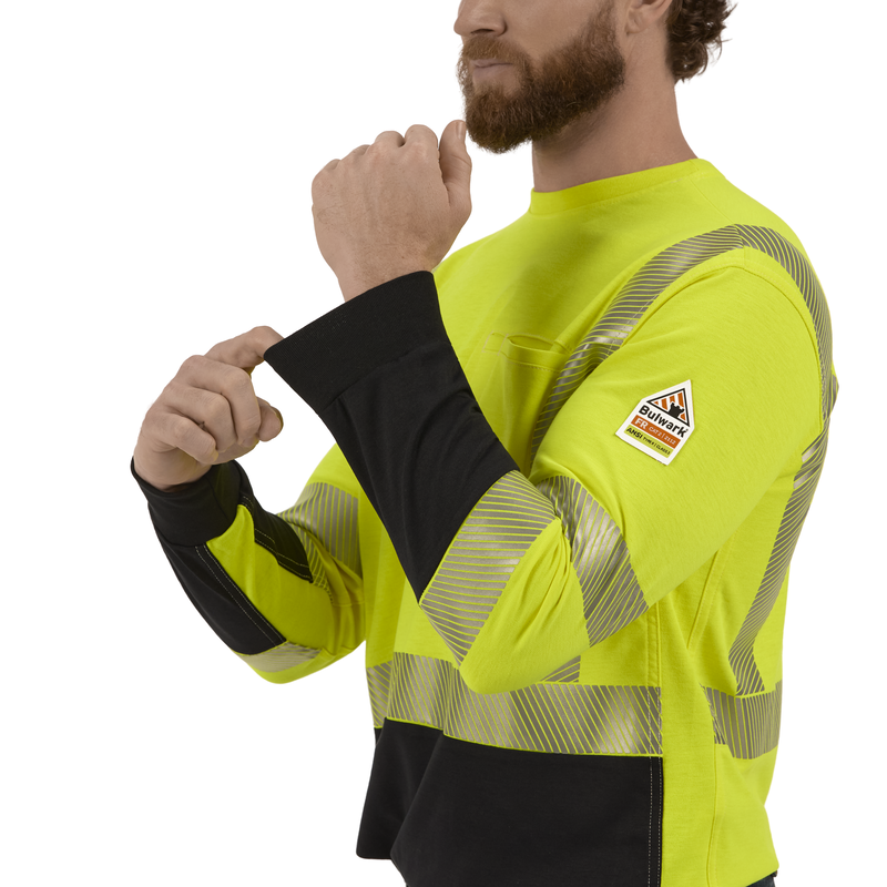 Hi-Visibility Lightweight Colorblock Long Sleeve T-Shirt image number 15