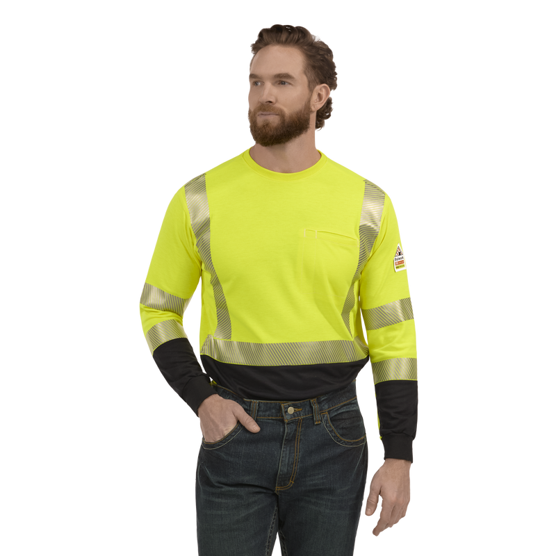 Hi-Visibility Lightweight Colorblock Long Sleeve T-Shirt image number 0