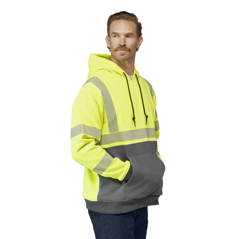 Men's Hi-Visibility Color Block Pullover Fleece Sweatshirt image number 3