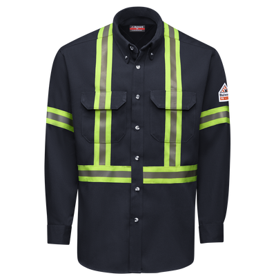 Men's Dress Uniform Shirt with Reflective Trim