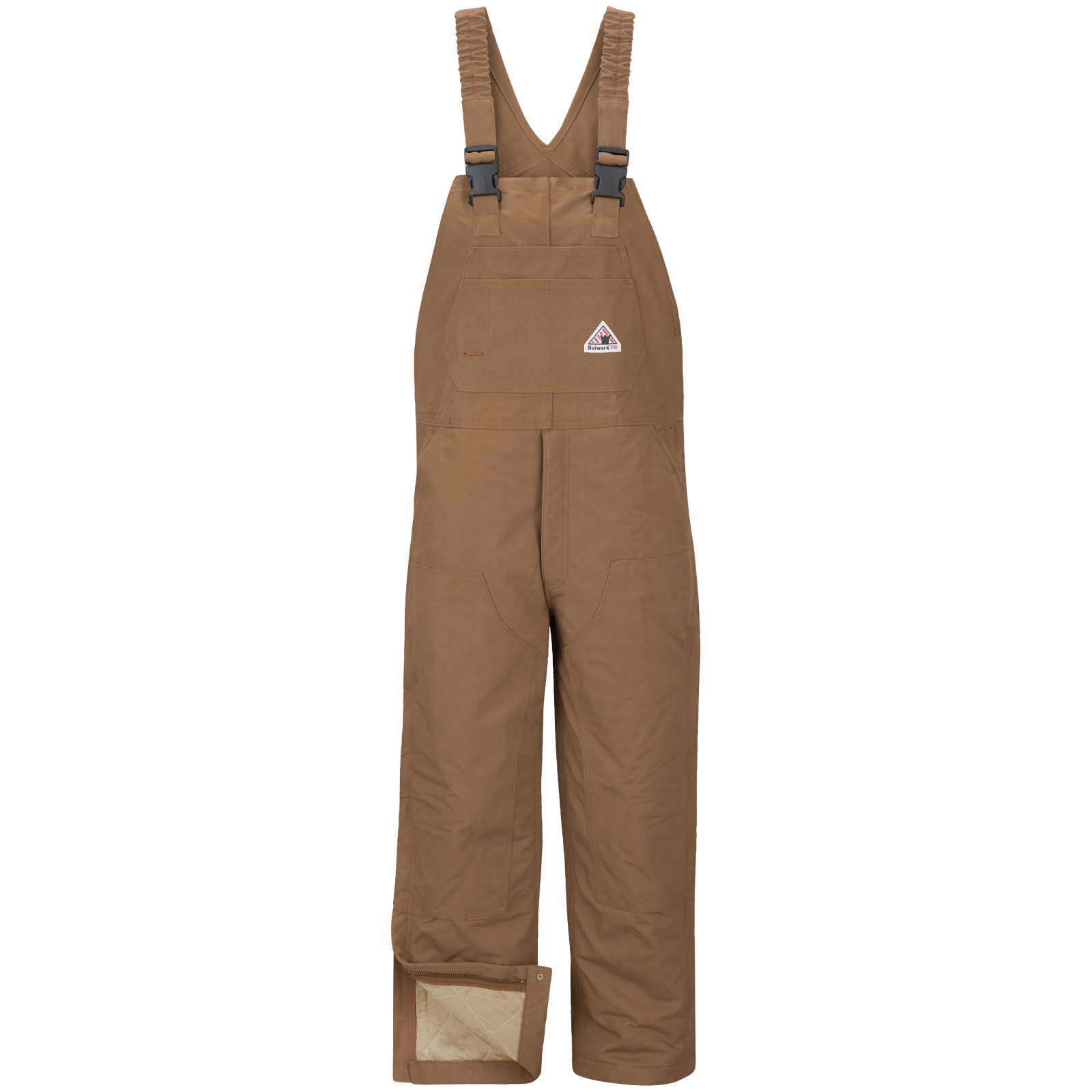 Men's Heavyweight FR Insulated Brown Duck Bib Overall with Knee