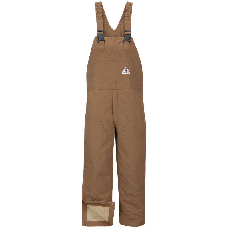 Men's Heavyweight FR Insulated Brown Duck  Bib Overall with Knee Zip image number 0