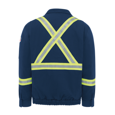 Men's Lined Bomber Jacket with Reflective Trim