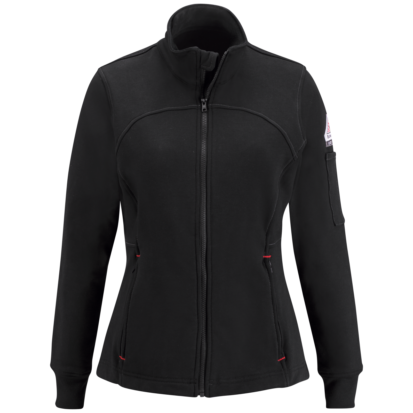 black zip through jacket