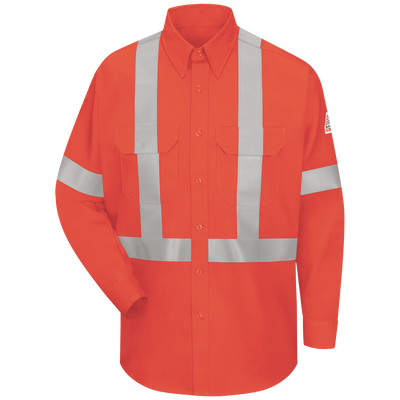 Men's Lightweight Enhanced Visibility Uniform Shirt with Reflective Trim