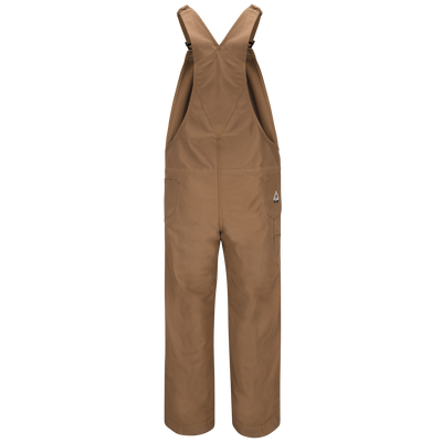 Men's Heavyweight FR Brown Duck Bib Overall with Knee Zip