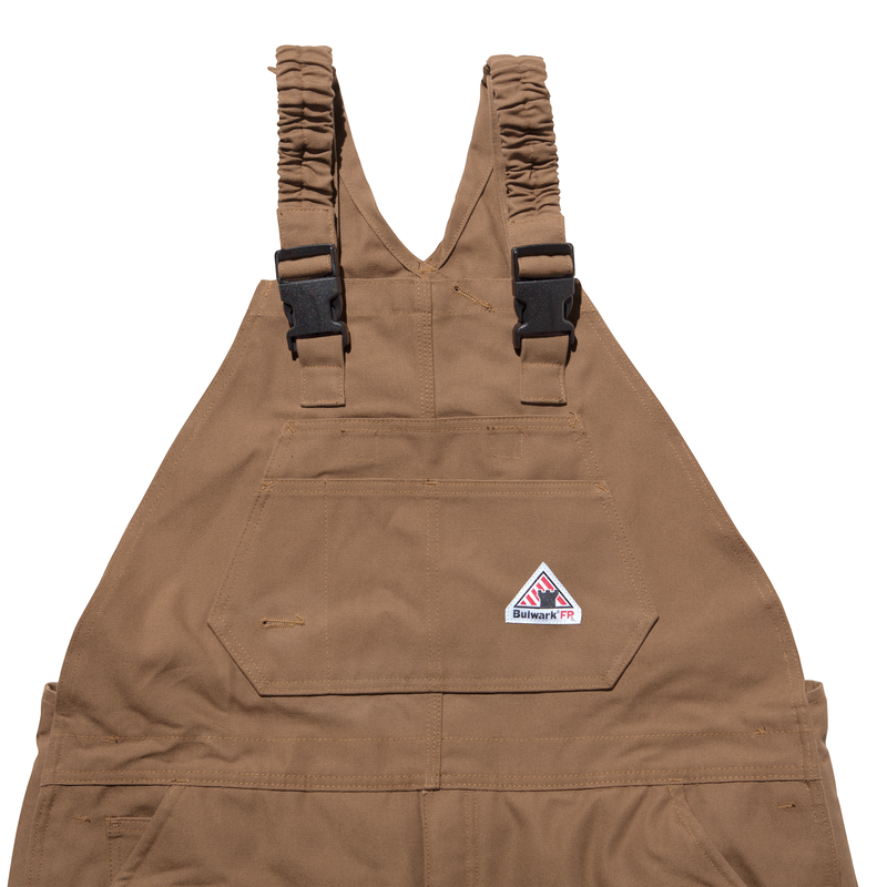 Men's Heavyweight FR Insulated Brown Duck  Bib Overall with Knee Zip image number 3