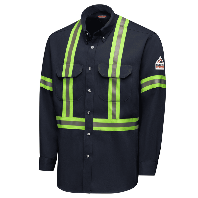 Men's Dress Uniform Shirt with Reflective Trim image number 3