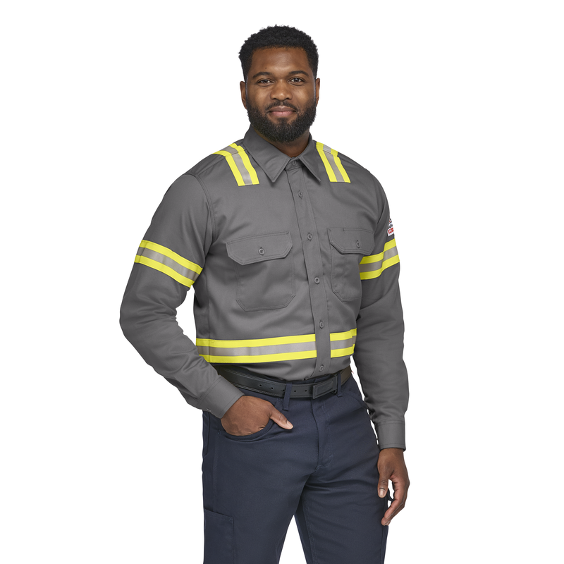 Men's Midweight FR Enhanced Visibility Uniform Shirt image number 3