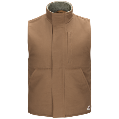 Men's Sherpa Lined Brown Duck Vest