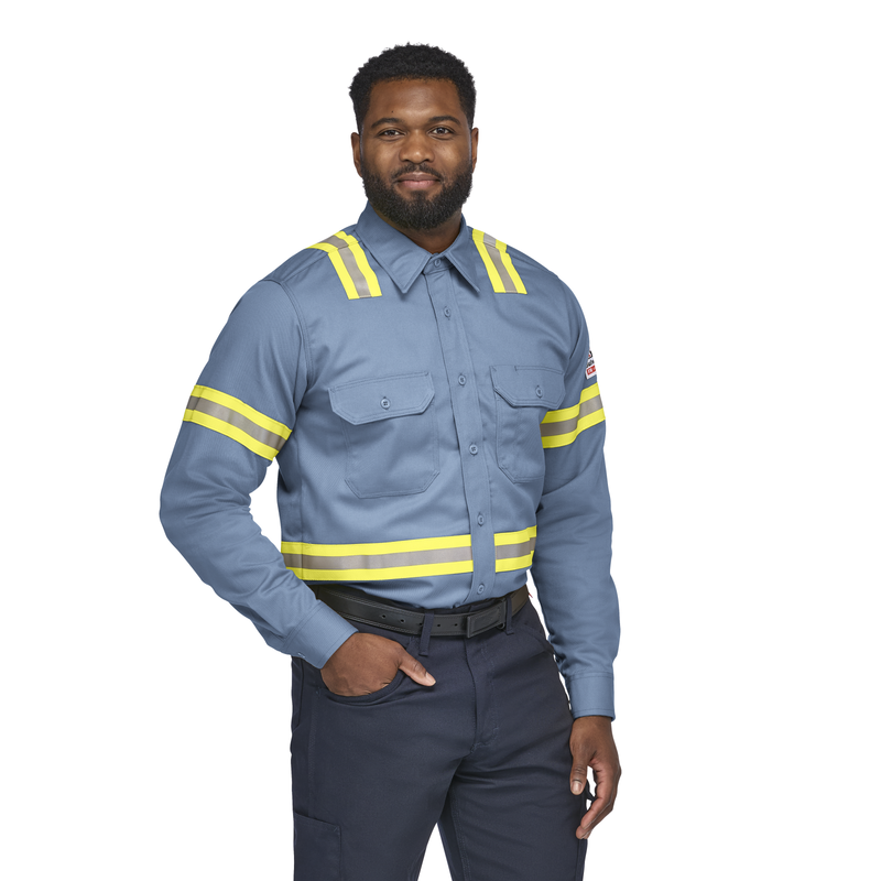 Men's Midweight FR Enhanced Visibility Uniform Shirt image number 3
