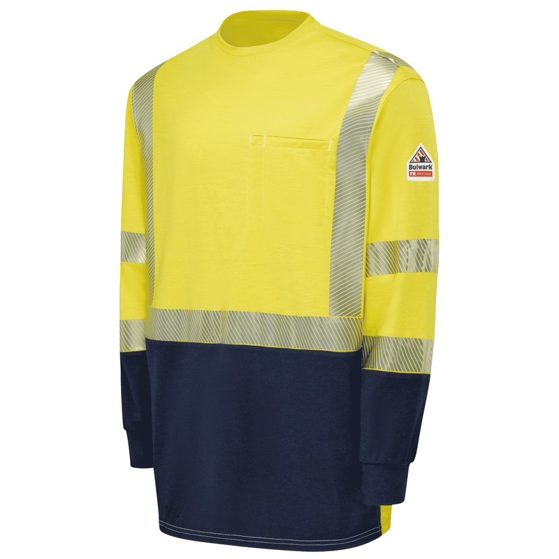 Hi-Visibility Lightweight Colorblock Long Sleeve T-Shirt image number 7