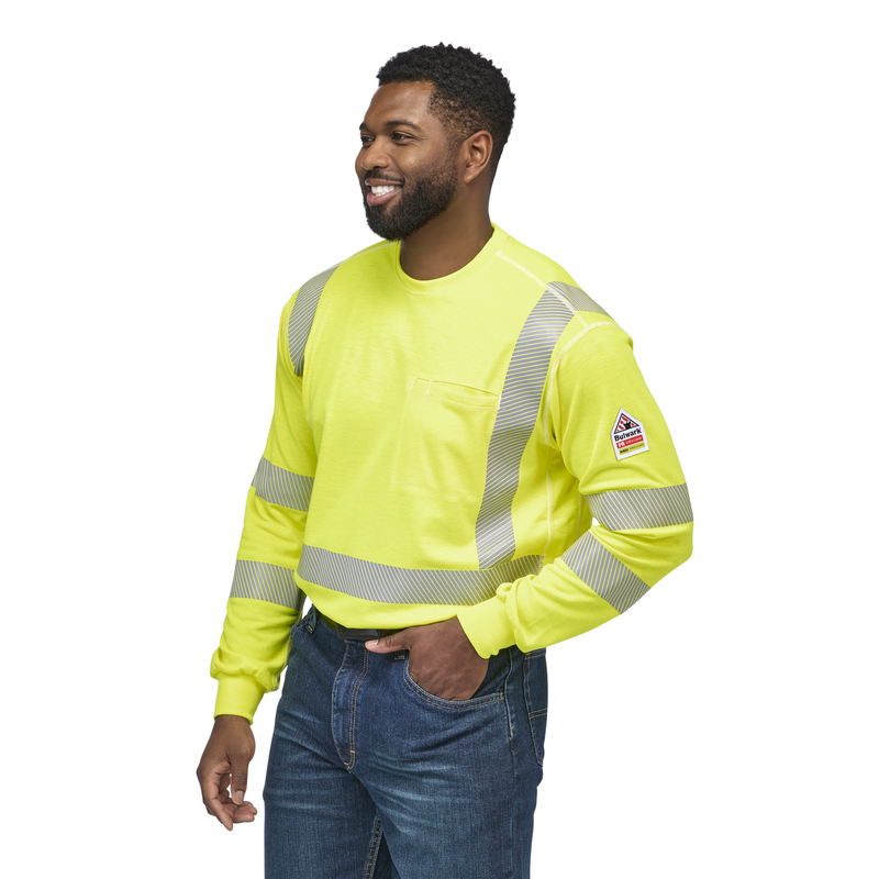 Men's Lightweight FR Hi-Visibility Long Sleeve T-Shirt image number 2
