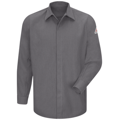 Men's Midweight FR Pocketless Concealed-Gripper Work Shirt
