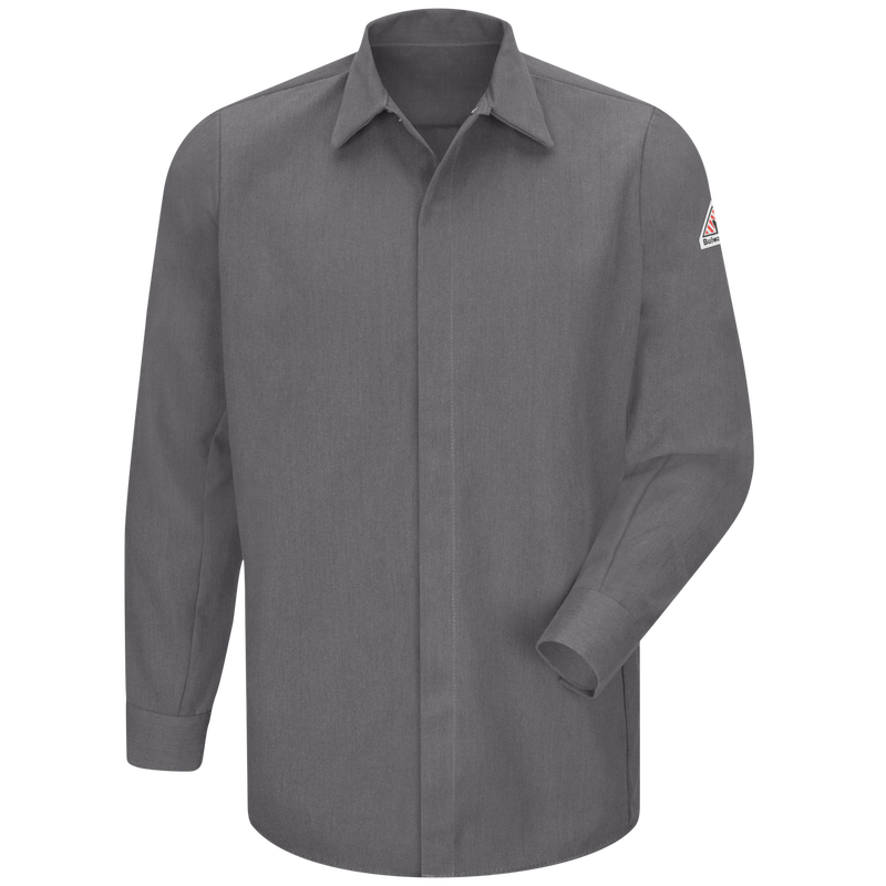 Men's Midweight FR Pocketless Concealed-Gripper Work Shirt image number 0