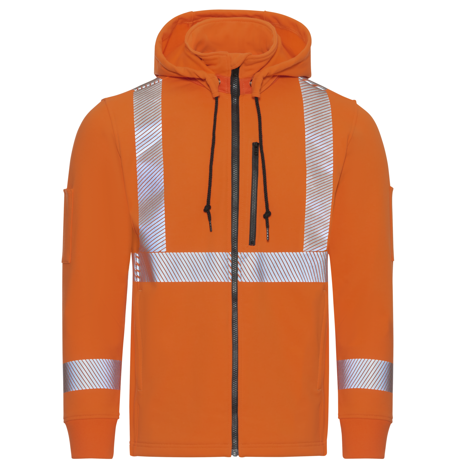 Men's Full Zip Fleece Jacket with Reflective Trim and Detachable